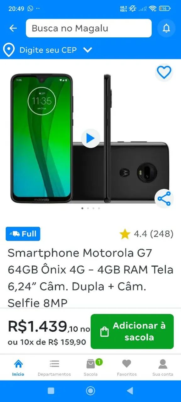 Moto G7 impecável todo original sem marcas de uso ! - Foto 3