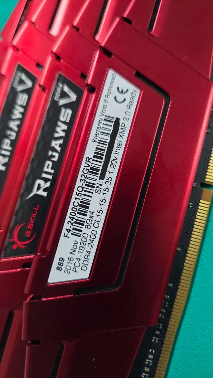 DDR4 3400 32GB 8GBx4枚 G.SKILL RIPJAWS V 32Gb (4 x 8Gb) DDR4 G.Skill RipJaws V - 2400Mhz - Memória RAM