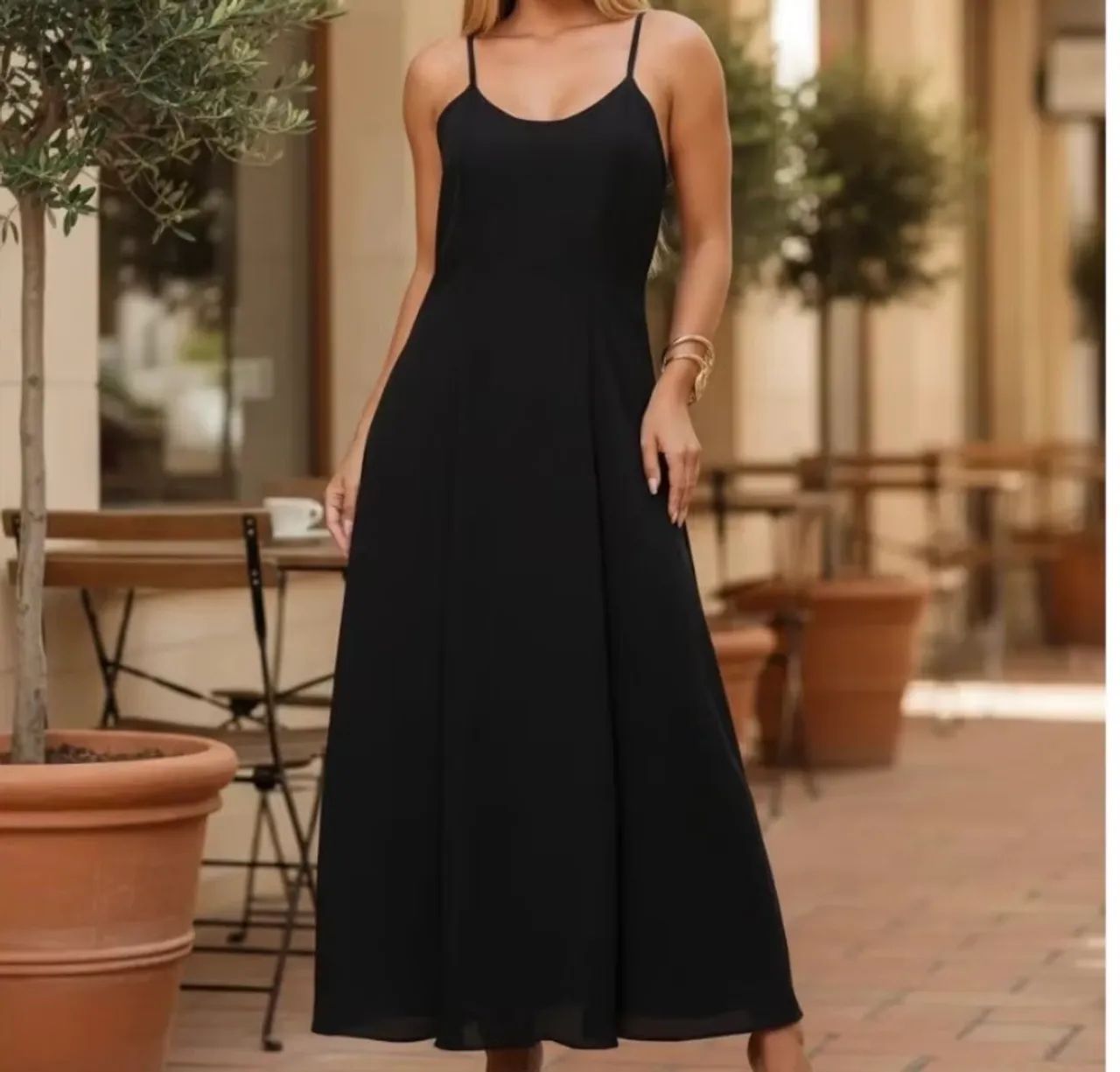 Vestido longo alcinha 
