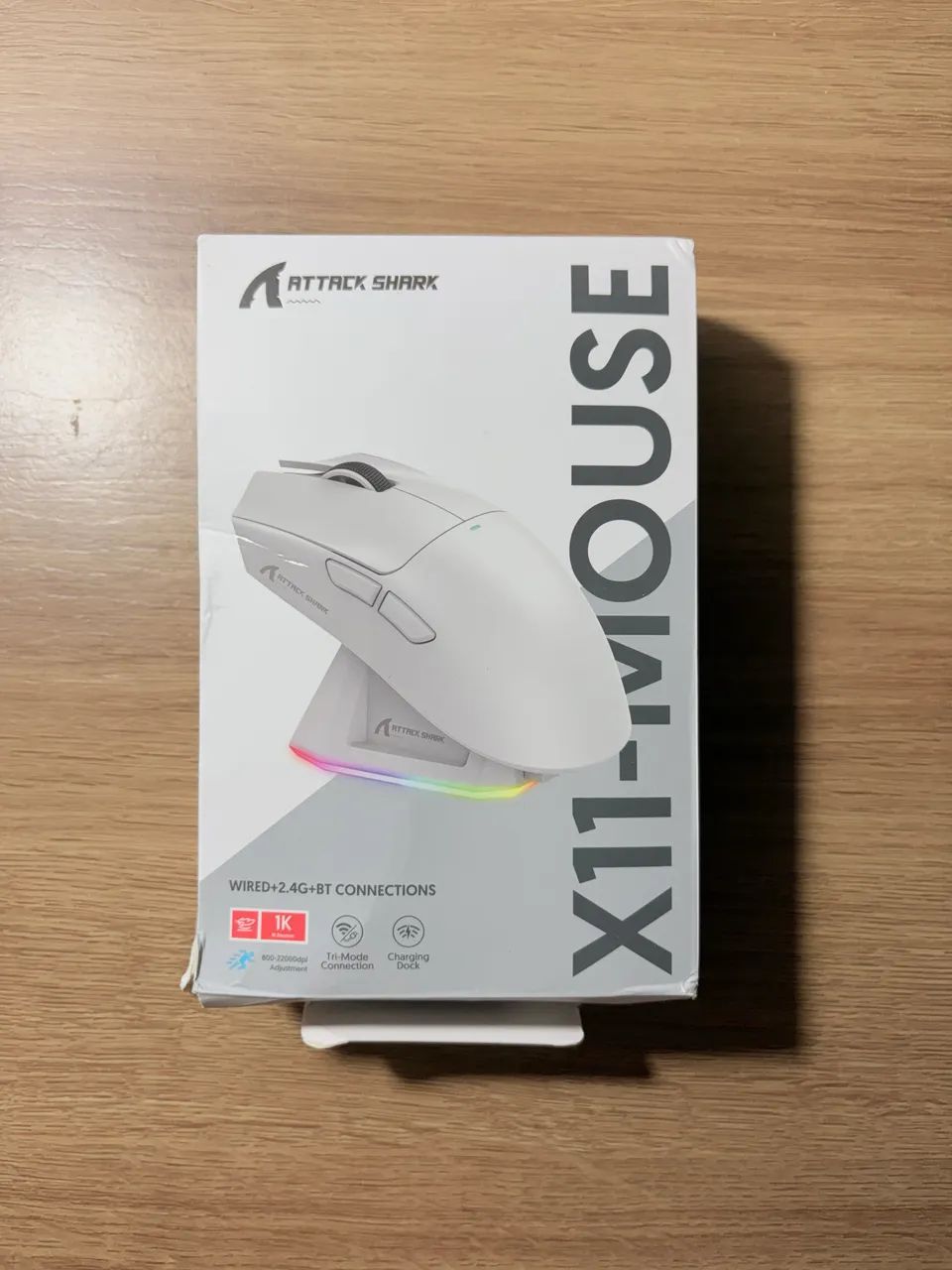 Mouse Gamer Attack Shark X11 Preto - Tri-Mode + Base - Foto 2