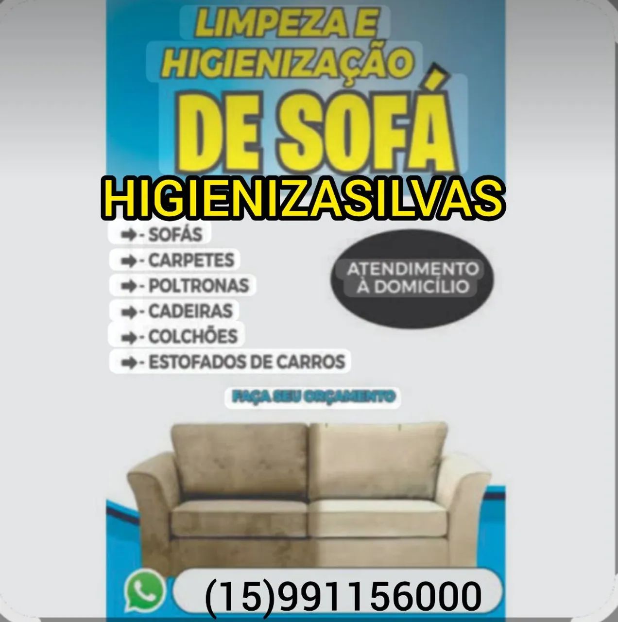 Higienização em estofados.