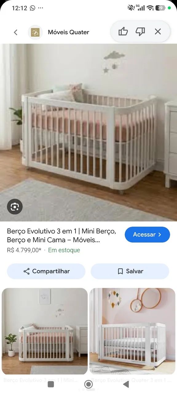 Berço evolutivo 3 em 1 abracadabra