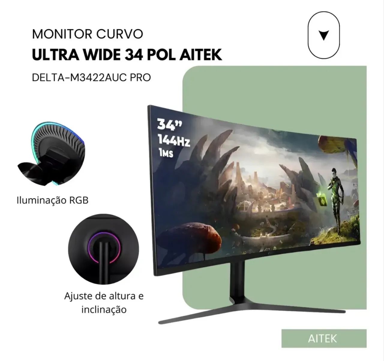 Monitor Curvo UltraWide 34 polegadas - Foto 2