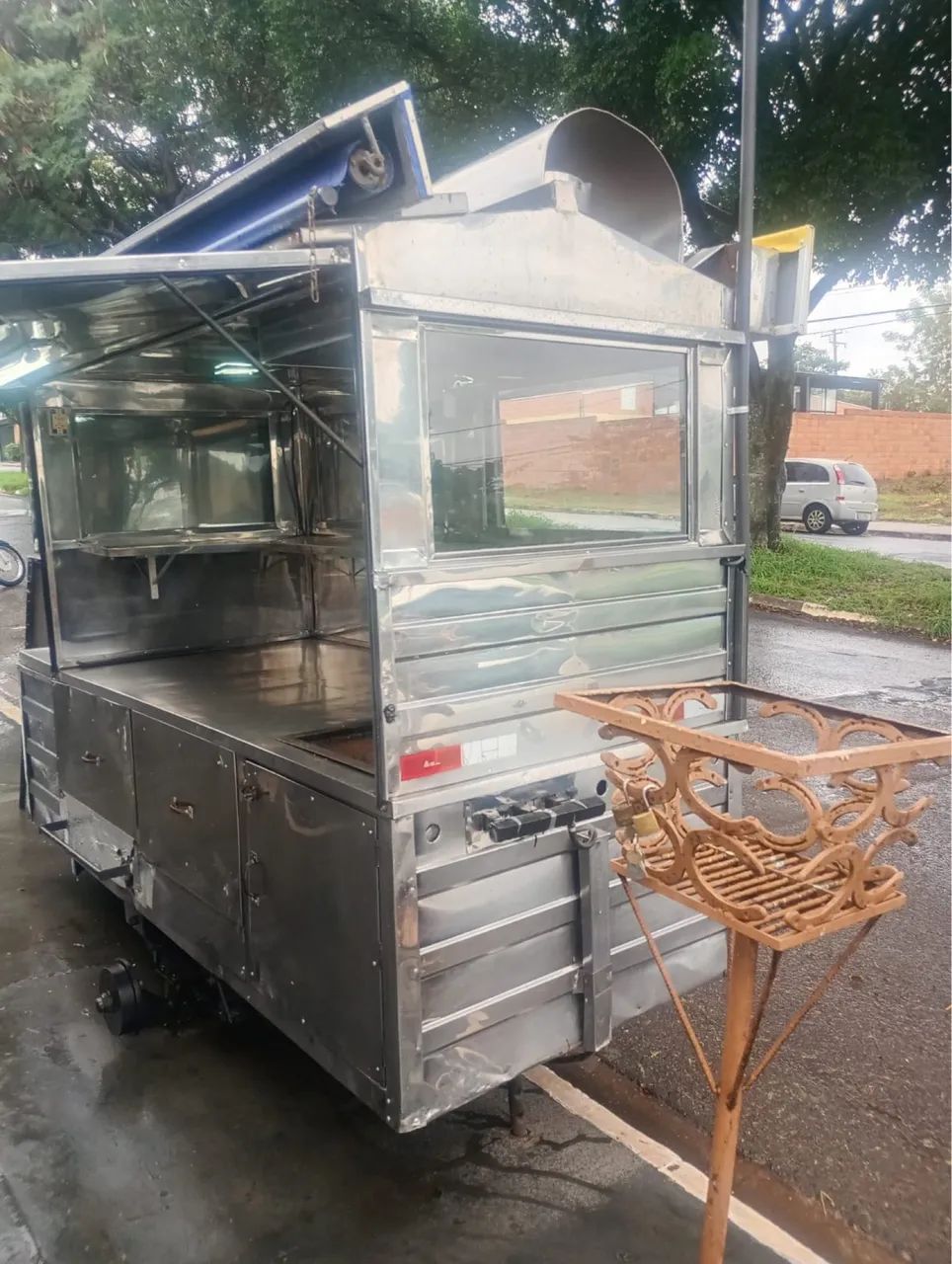 Carrinho de Lanche Completo com Toldo - Ótimo Estado - Foto 5
