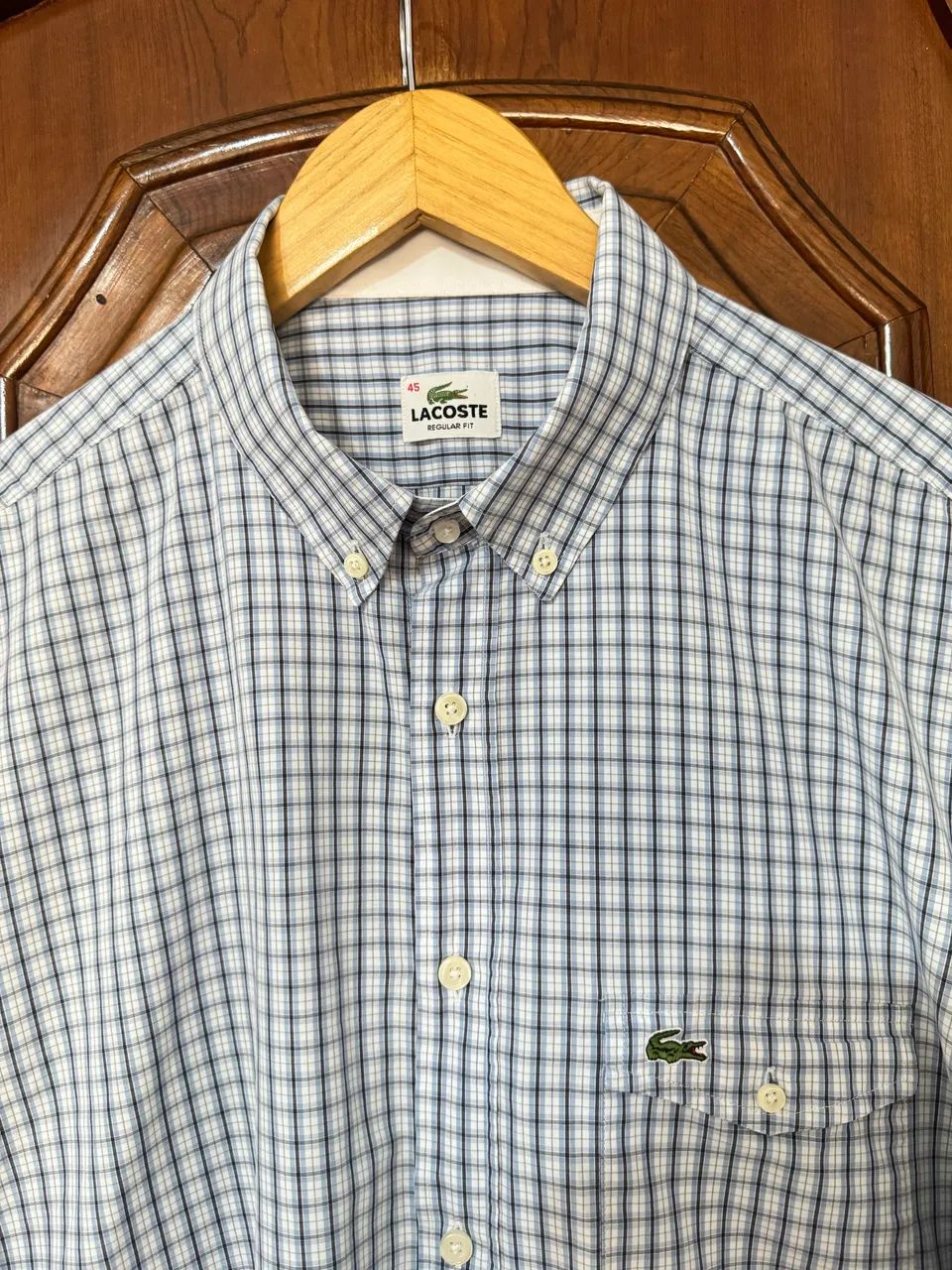 camisa lacoste regular fit xadrez xxg - Foto 4