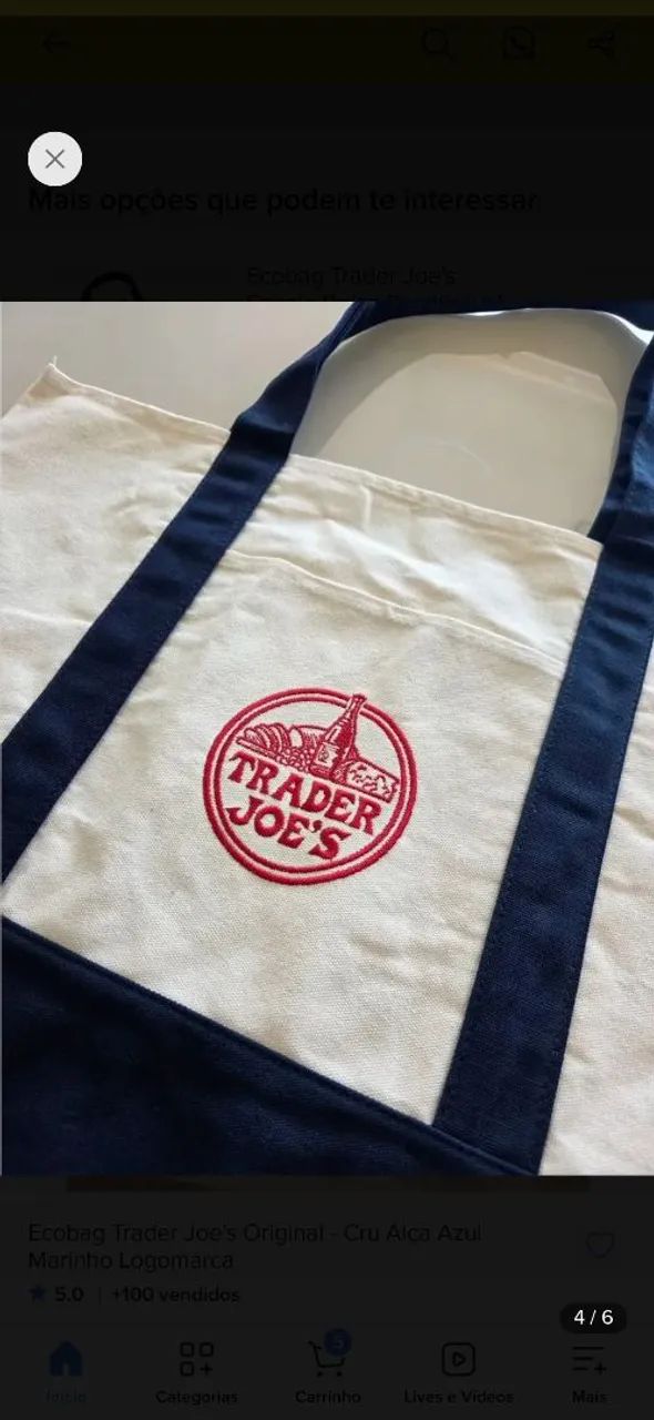 Bolsa original Trader Joe's nova - Foto 4