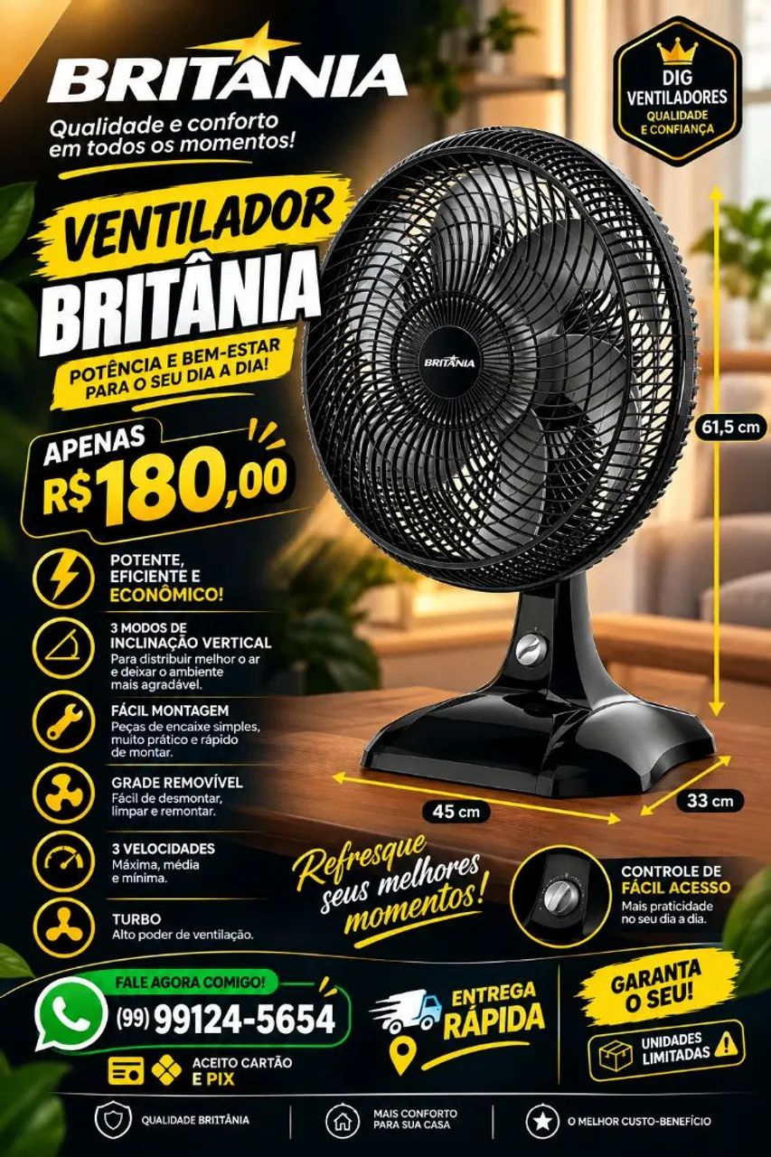 Ventilador 40 cm Britânia 