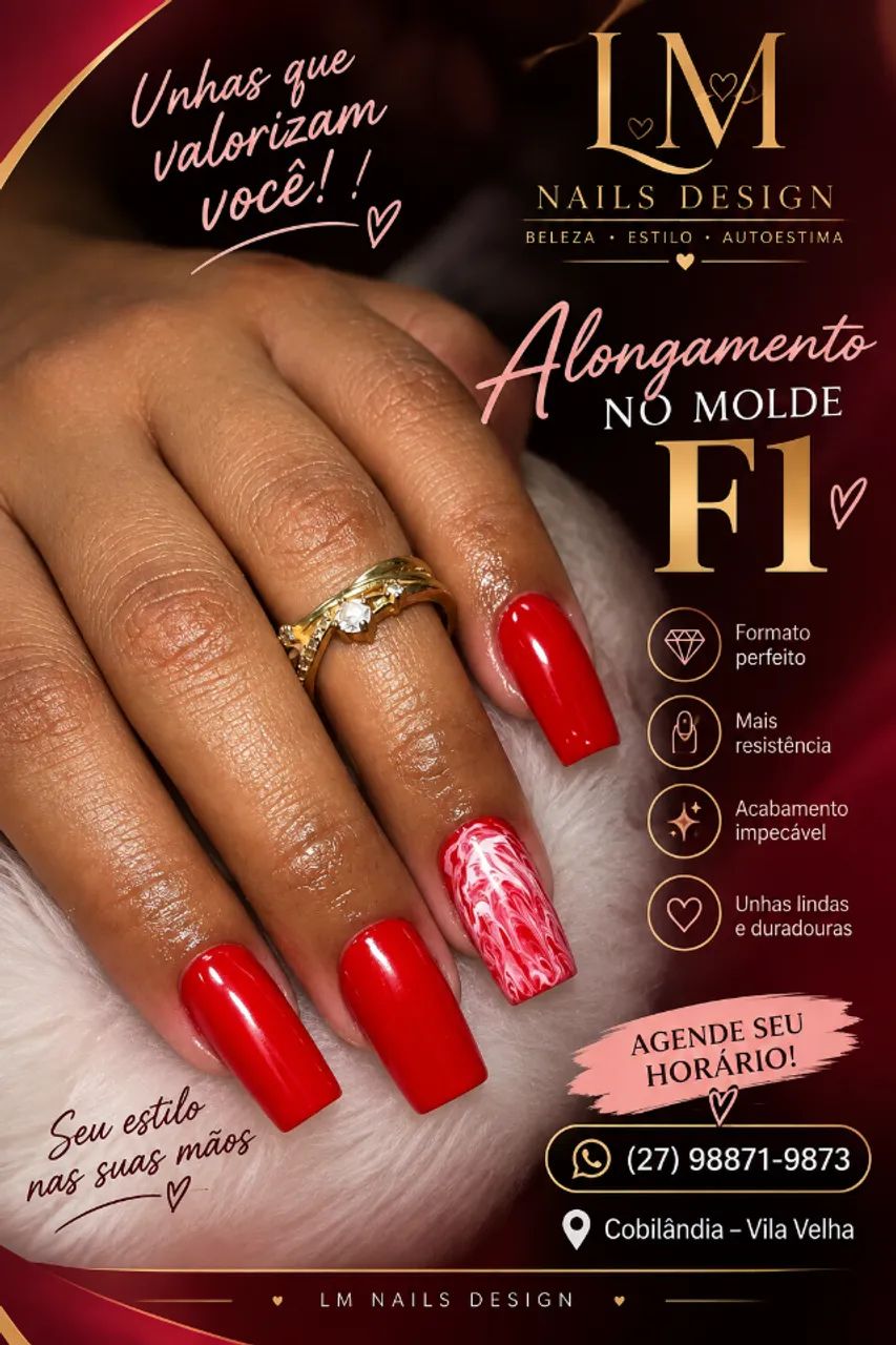 Alongamento na tips e no mold F1