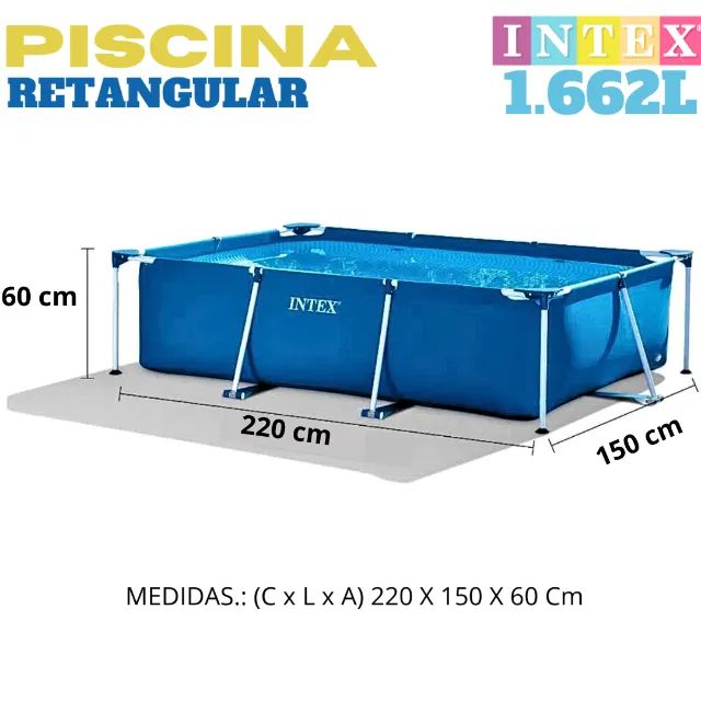PISCINA INTEX RETANGULAR METAL FRAME 1.662 LITROS. - Foto 4