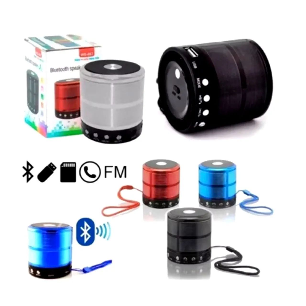 Kit com 5 Mini Caixinha de Som Bluetooth ws-877  - Foto 5