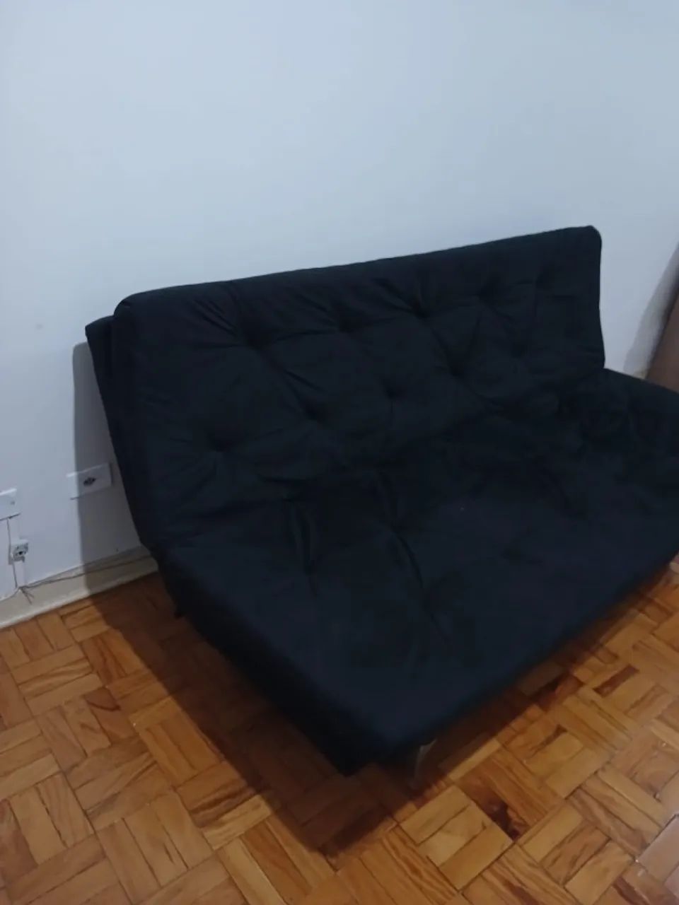 Sofá Cama Preto - 3 Lugares - Foto 2