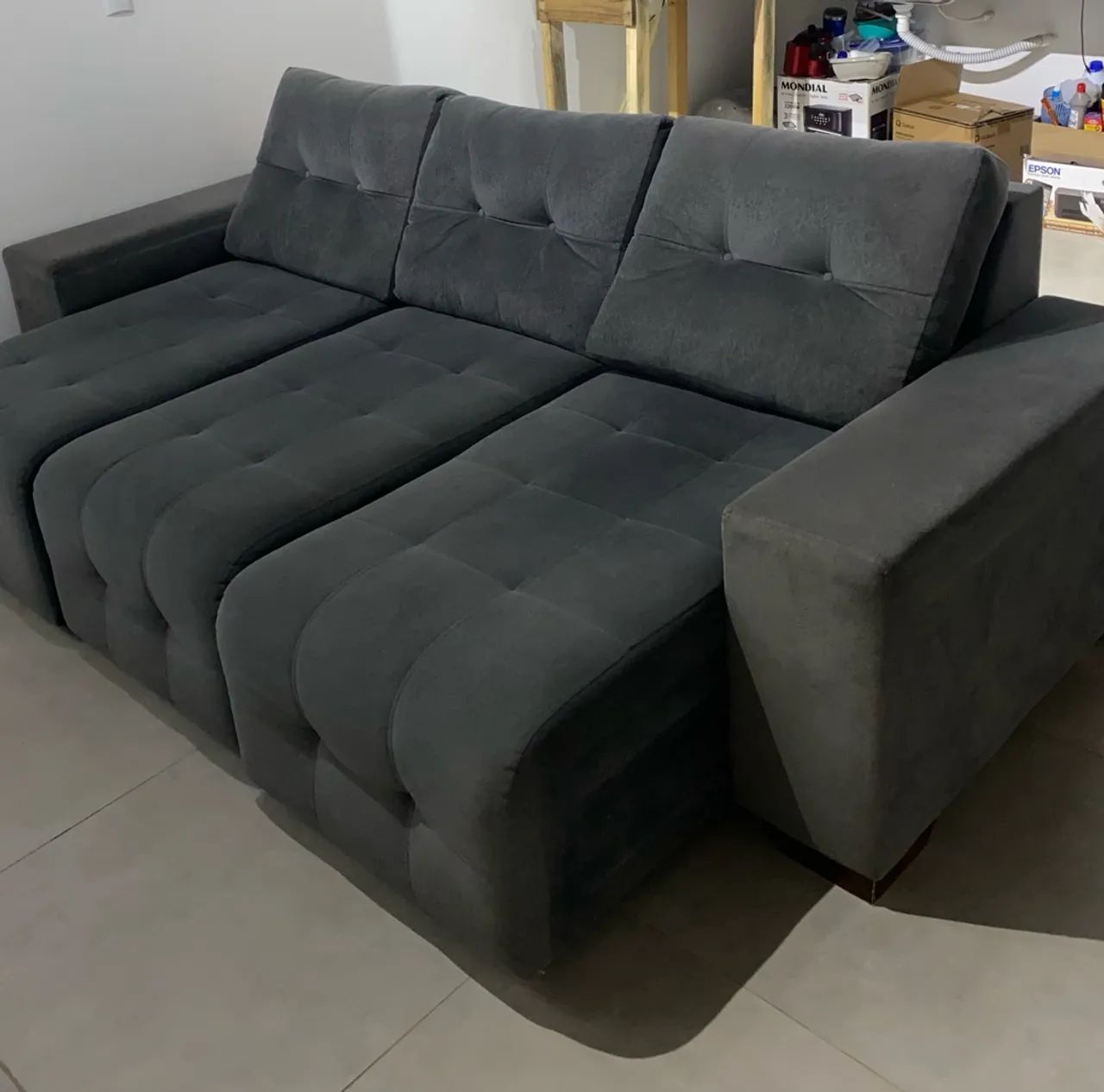 Sofá-cama cinza à venda!  - Foto 2