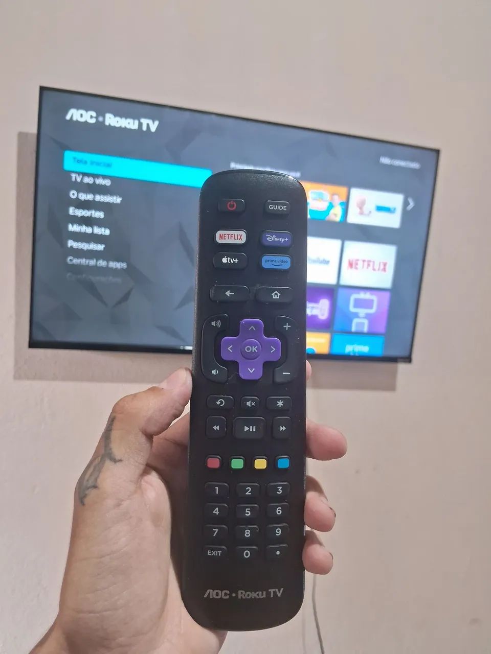 Smart TV Roku 43 Polegadas + Controle + Suporte - Foto 4