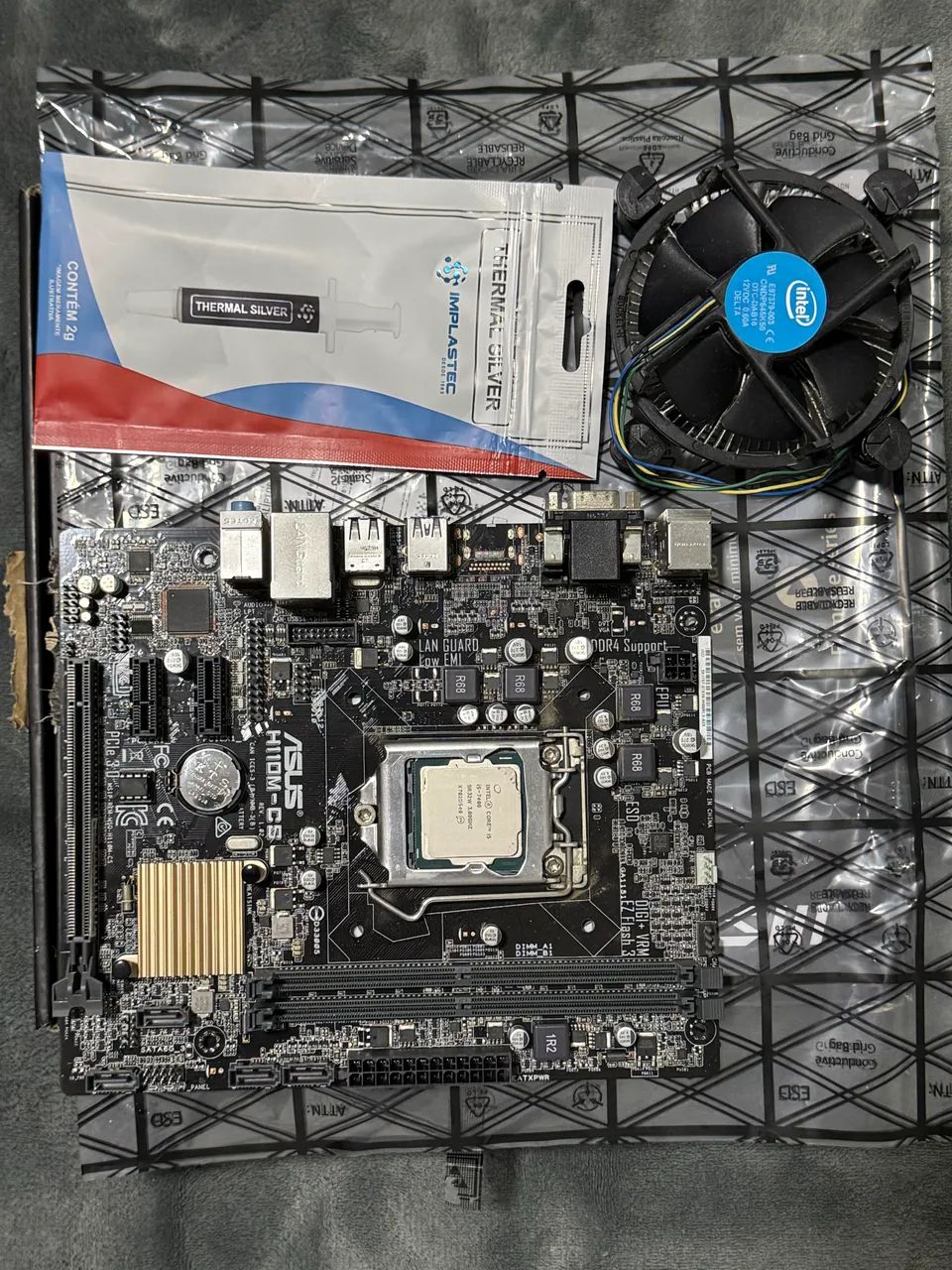 Placa mãe asus h110m + Intel core i5 + cooler + pasta térmica