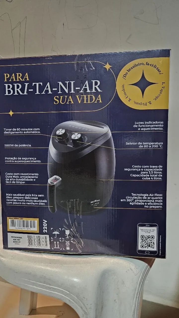 Air Fryer Britânia 4L 1500W Nova Lacrada (Nunca Usada) - Foto 2