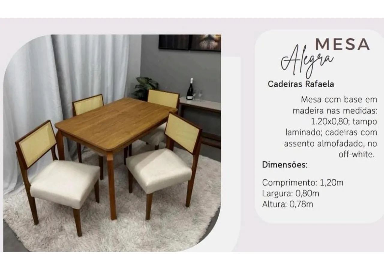 Mesa de jantar 4 cadeiras  - Foto 4