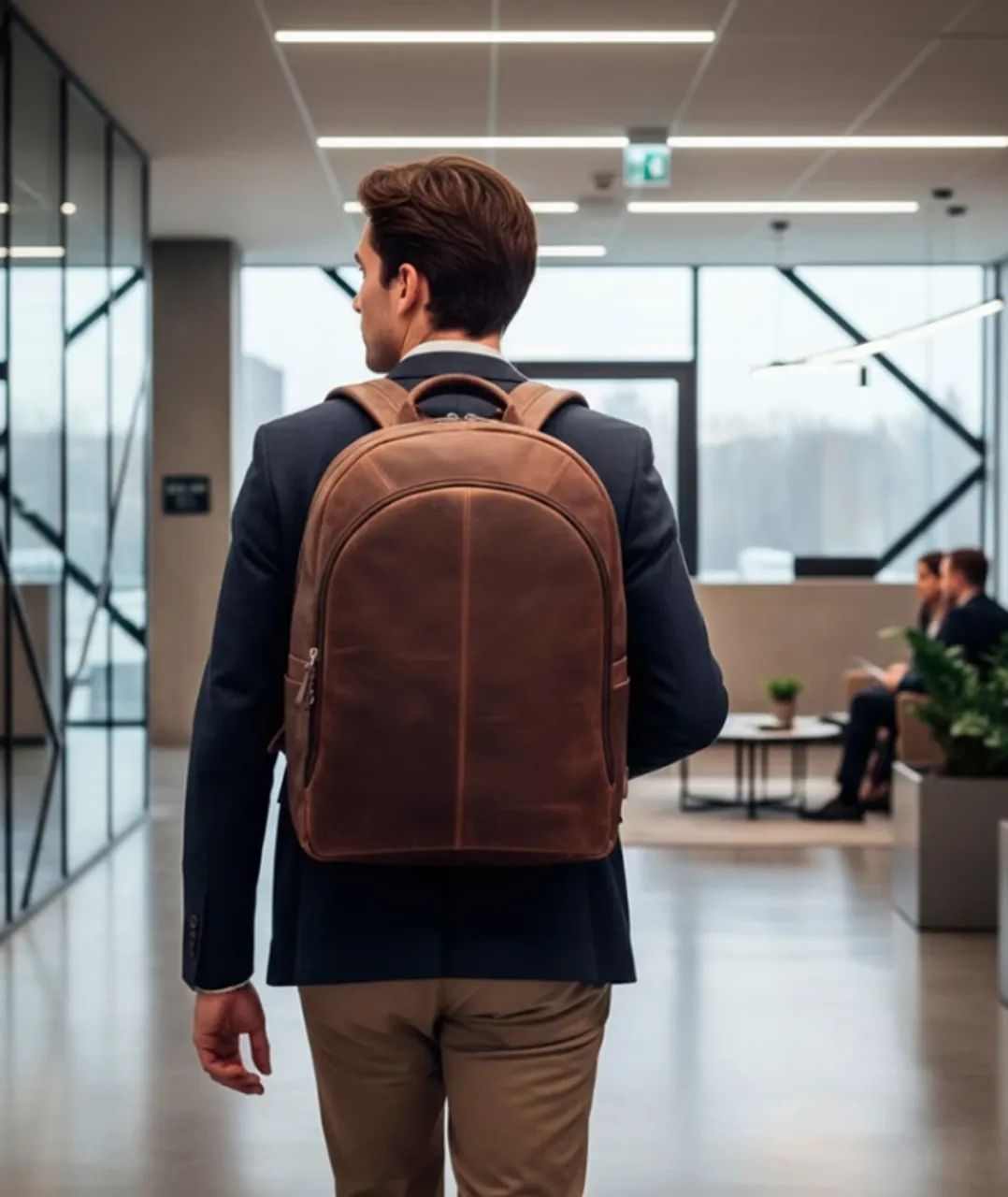 Mochila Masculina em Couro Legítimo - Foto 3
