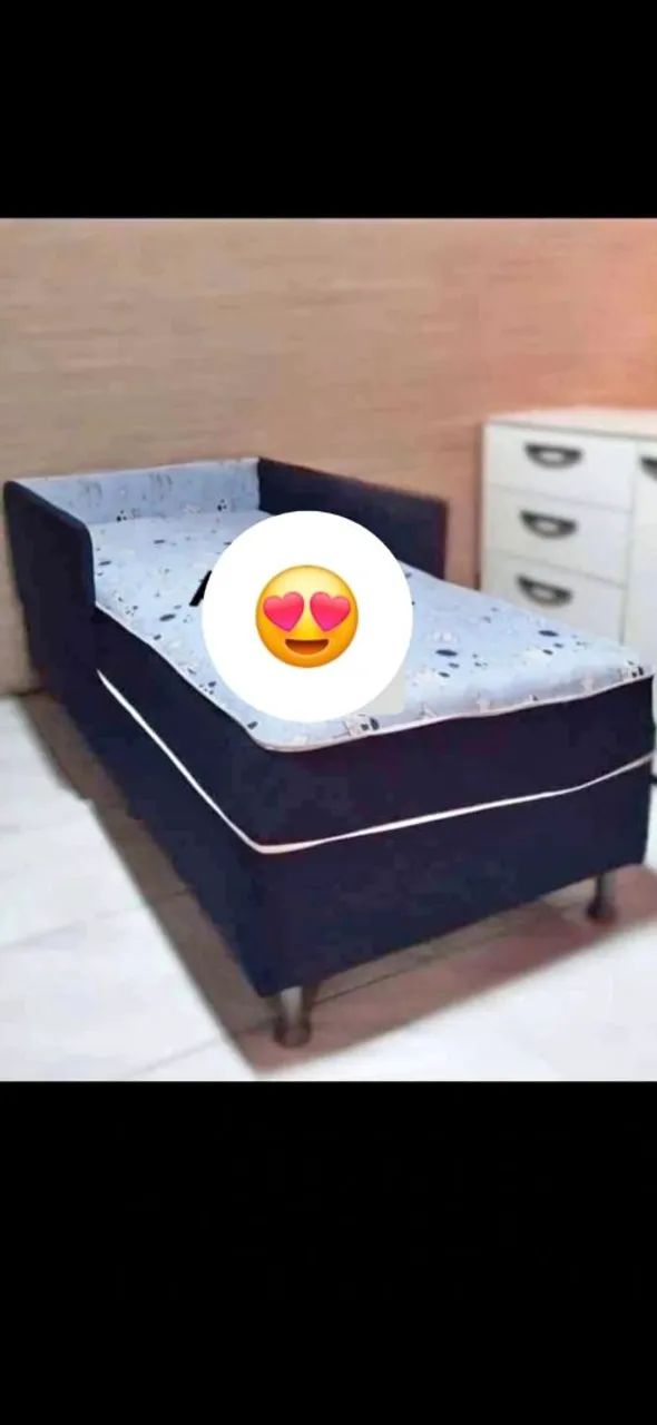 Cama box solteiro infantil proteção 