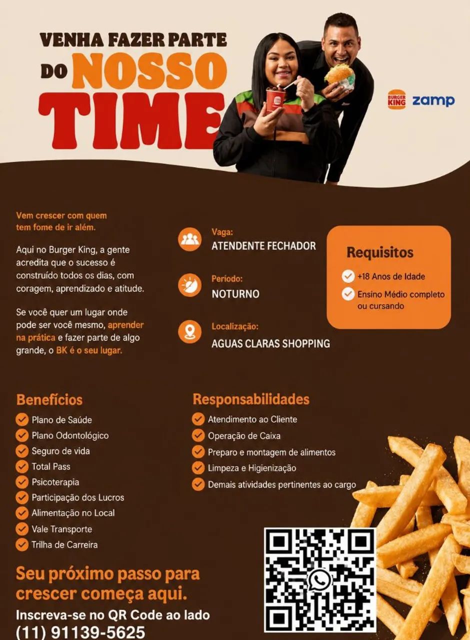 Vagas de emprego - Burguer king