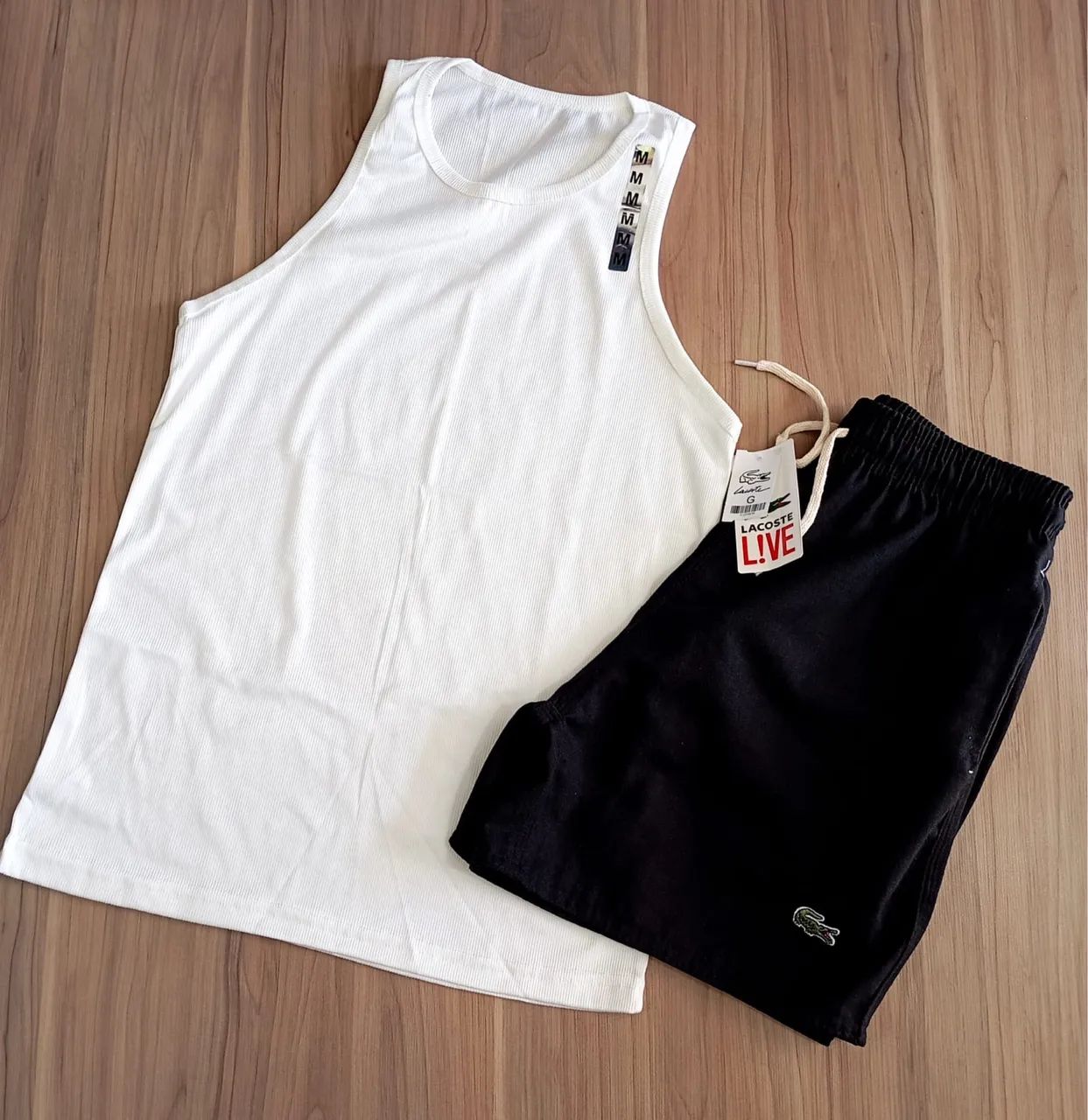 Conjunto masculino short linho e regata canelada  - Foto 5