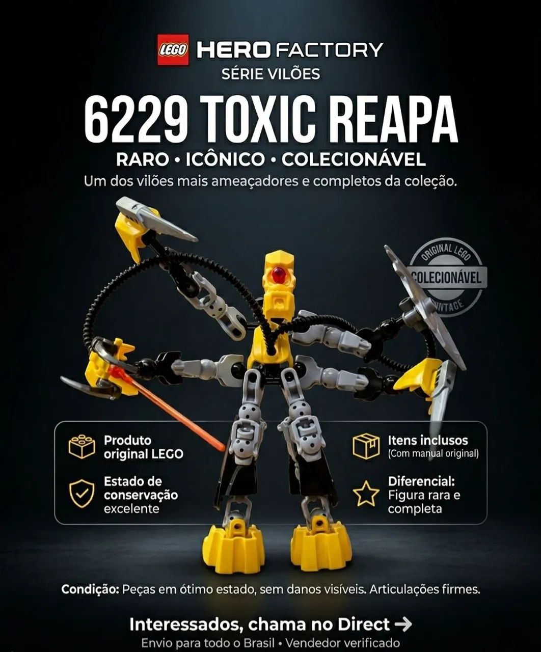 VOM出品　4枚 LEGO HERO FACTORY 6229 - XT4 (2012) - Brinquedos e Jogos - Santa