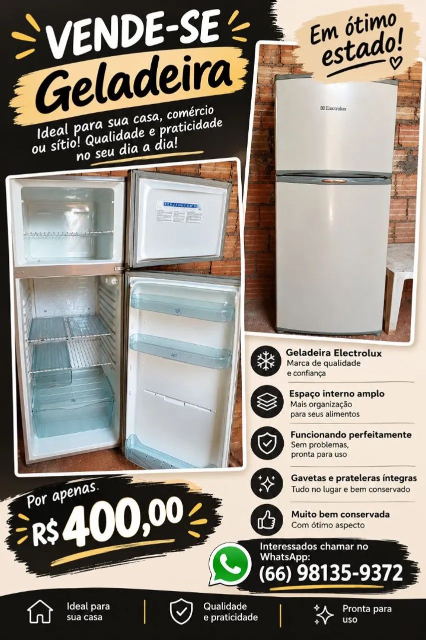 Vendo geladeira funcionando perfeitamente 