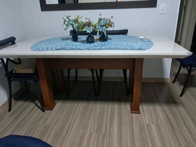 MESA DE JANTAR RETANGULAR TAMPO DE VIDRO- 1,80X0,90  - Foto 3