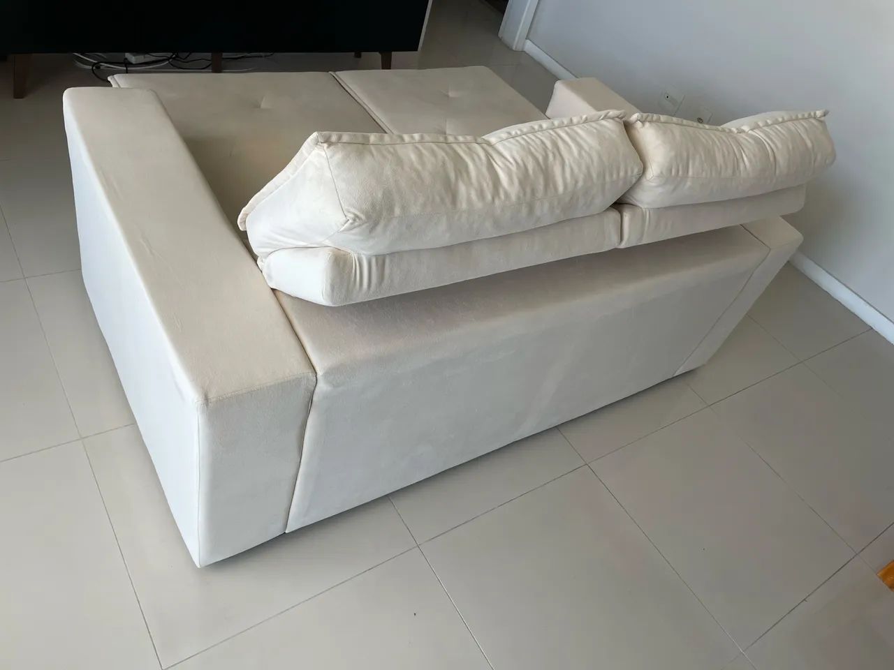 Sofá reclinável retrátil 1,80 m bege PEPINELLI DECOR - Foto 5