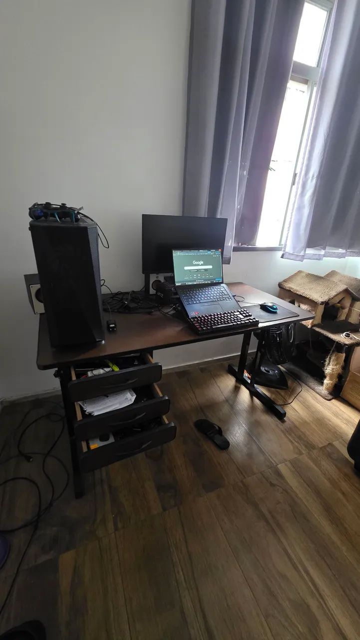 Mesa de escritório ou home office de MDP e ferro - Foto 4
