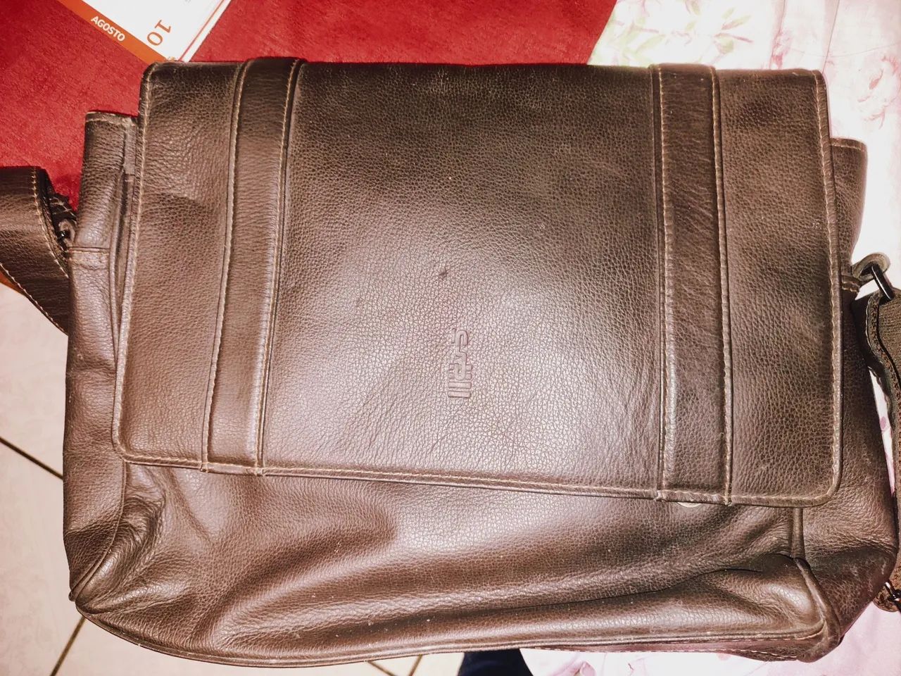 Bolsa universitária de couro legítimo  - Foto 2
