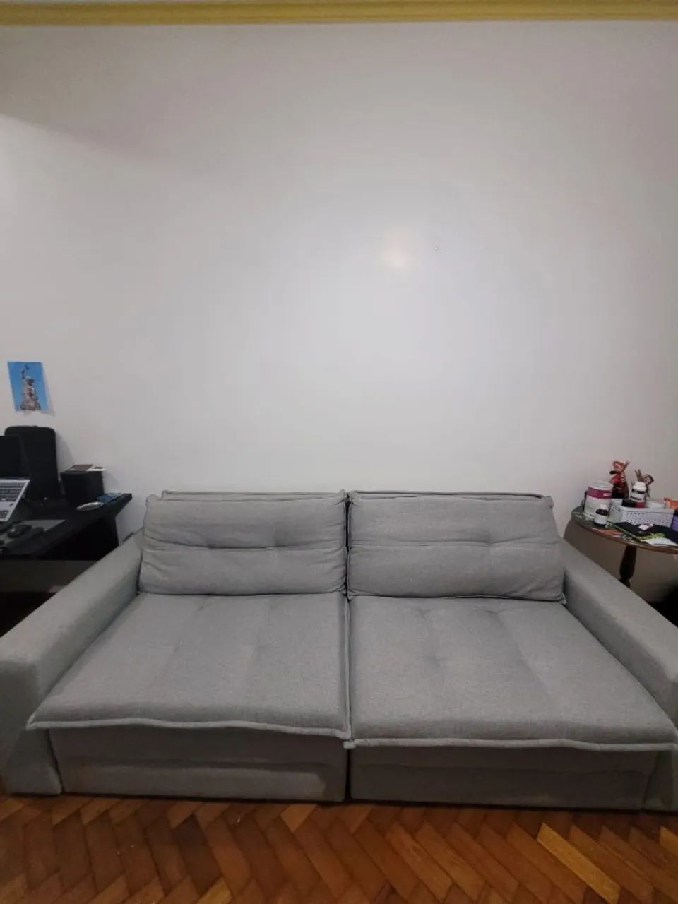 Sofá Cama Retrátil Chenile Linho Chade - Foto 2