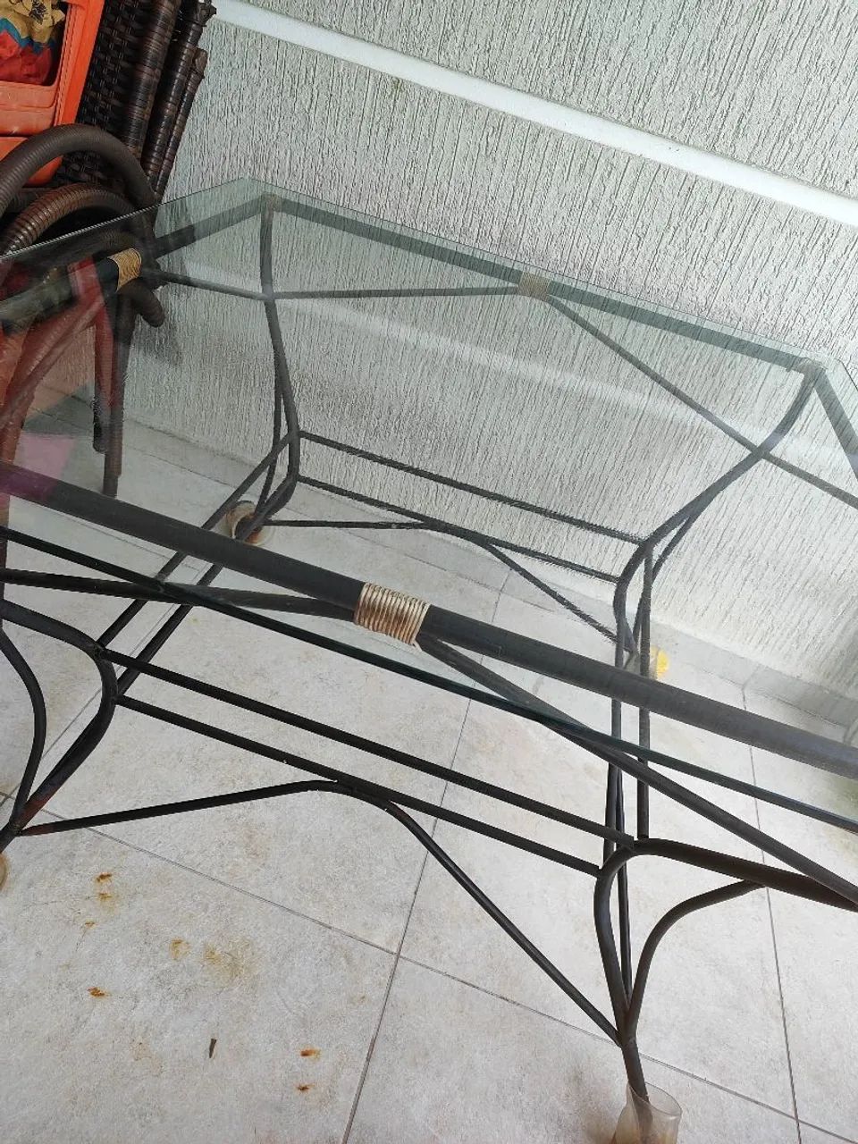 Mesa quadrada de vidro para área externa  - Foto 2