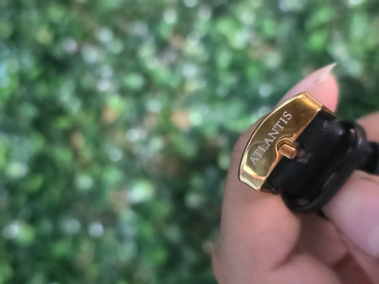 Relógio atlântis dourado pulseira de couro  - Foto 5