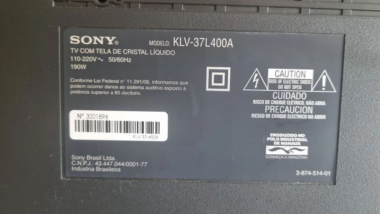 TV Sony Bravia + Micro-ondas Brastemp, ambos com defeito.