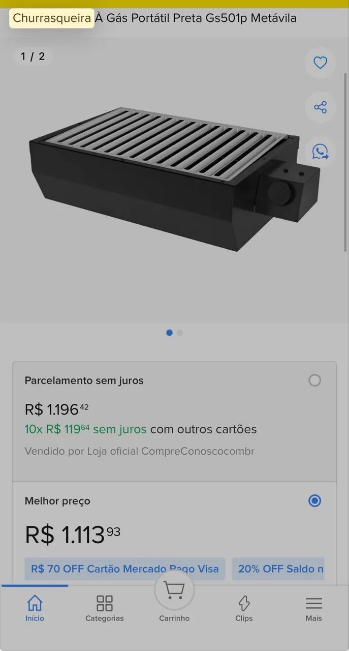 Churrasqueira a gás 