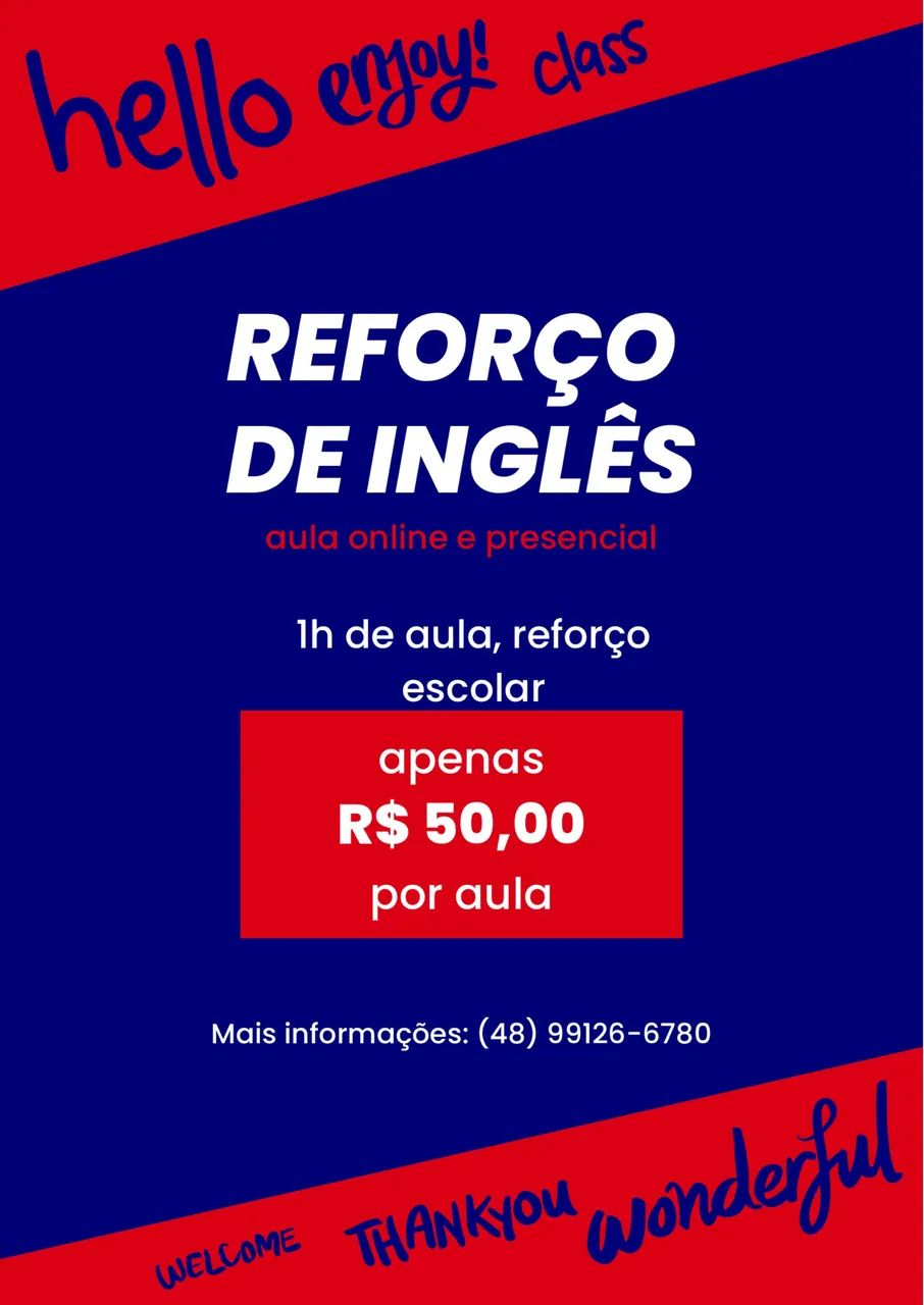 AULAS DE REFORÇO DE INGLÊS