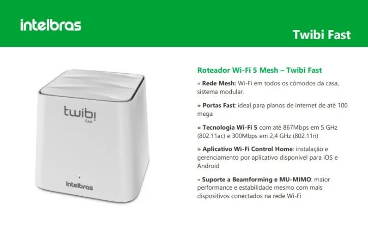ROTEADOR WIFI 5 MESH - TWIBI FAST - Foto 2