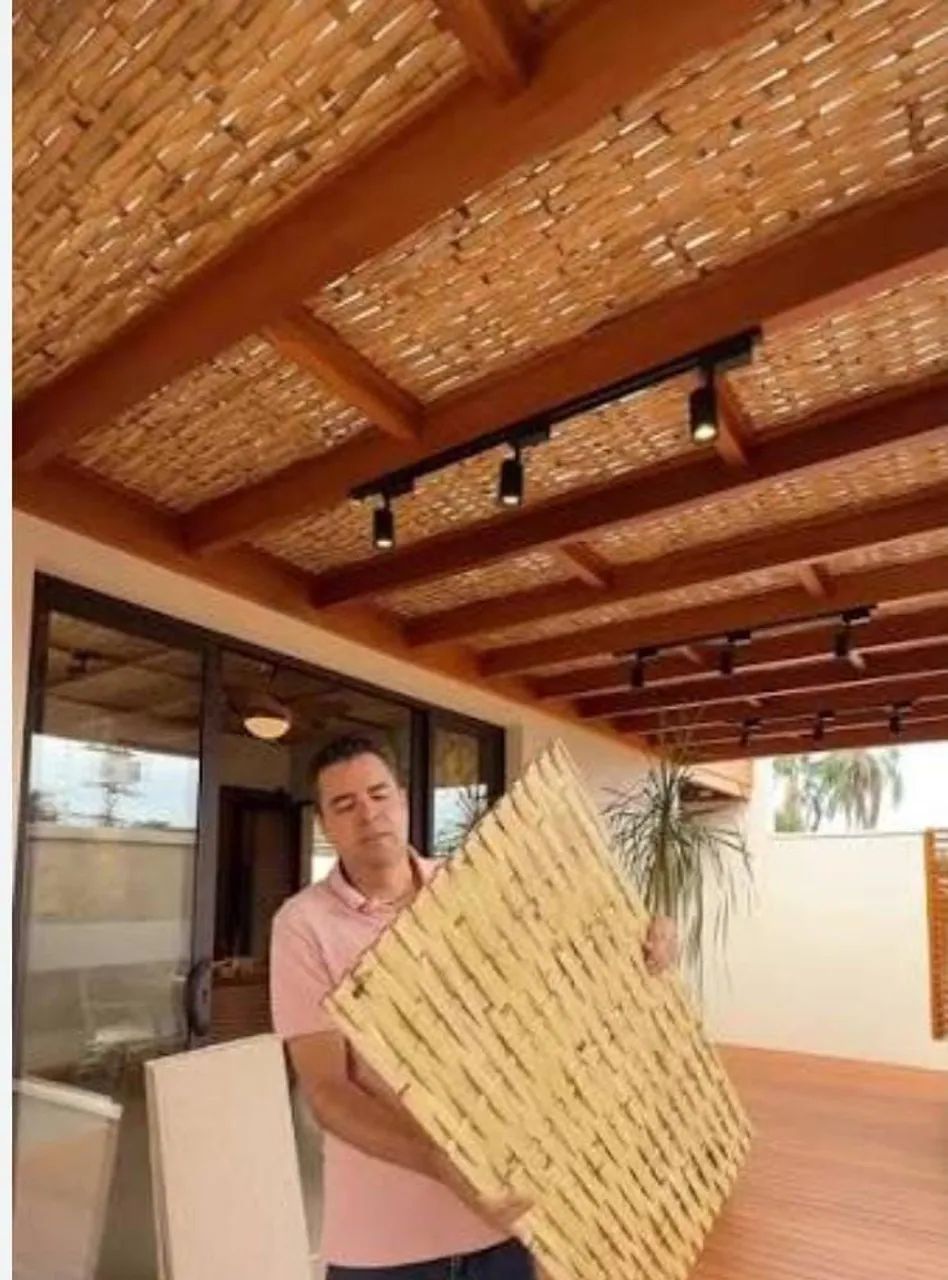 Vendo 18 placas de Forro de Bambu novas  no tamanho 1,50×1,00m no valor de 230,00 cada  - Foto 3