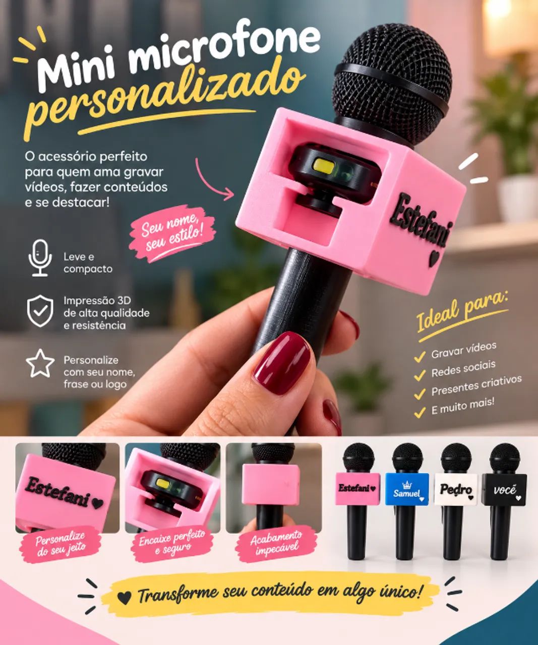 Mini microfone Personalizado - Foto 2