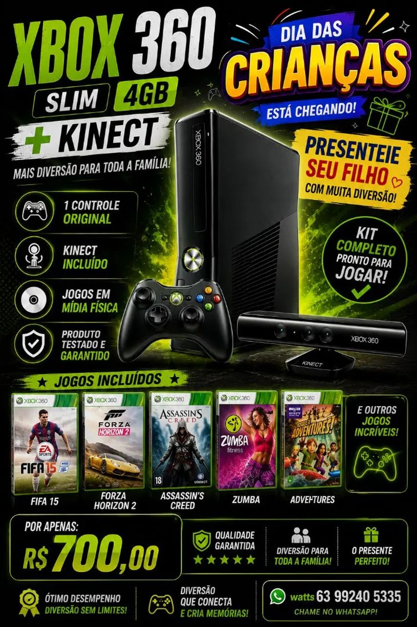 Xbox 360 com Kinect 