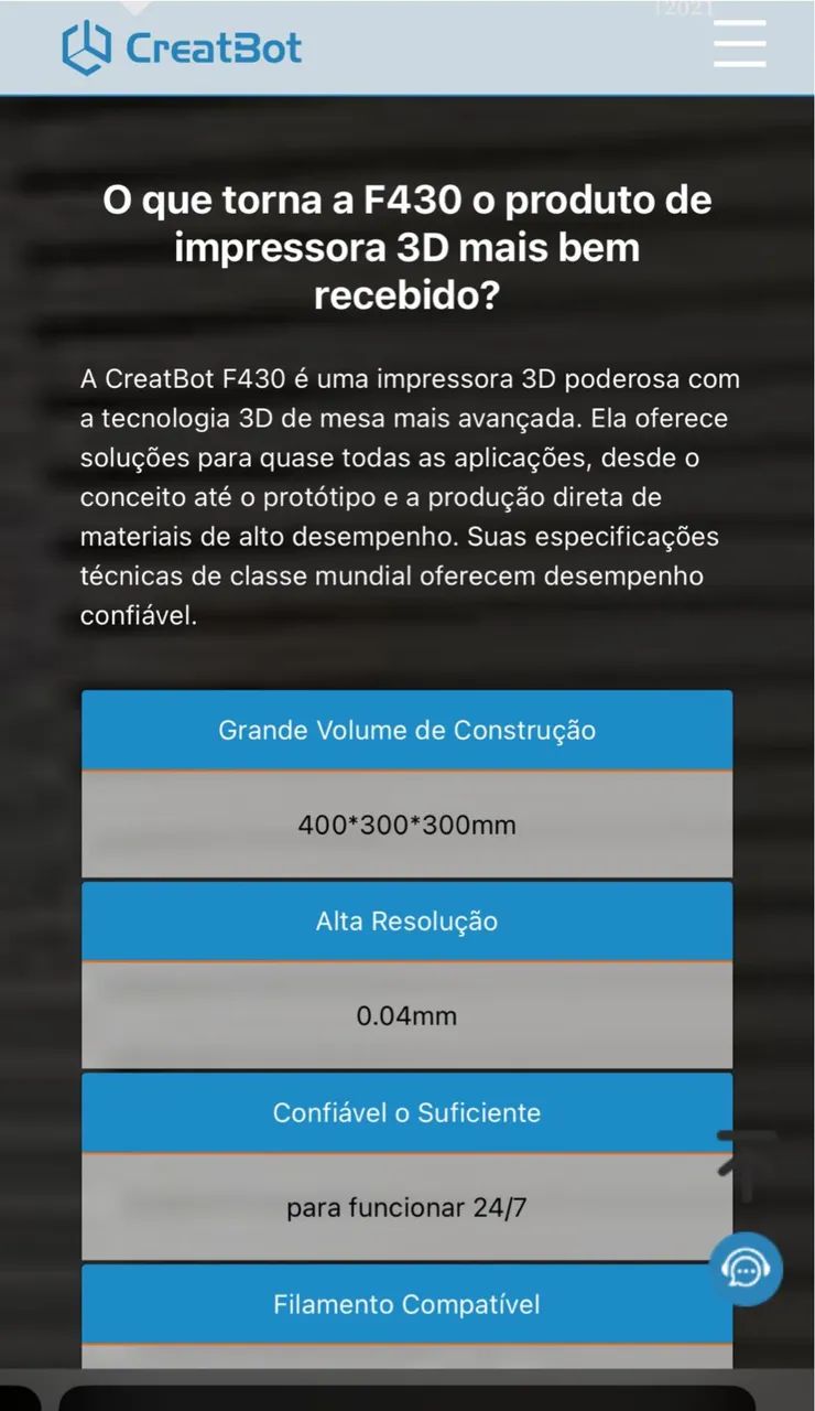Impressora 3D Industrial F430 creatbot - Foto 2