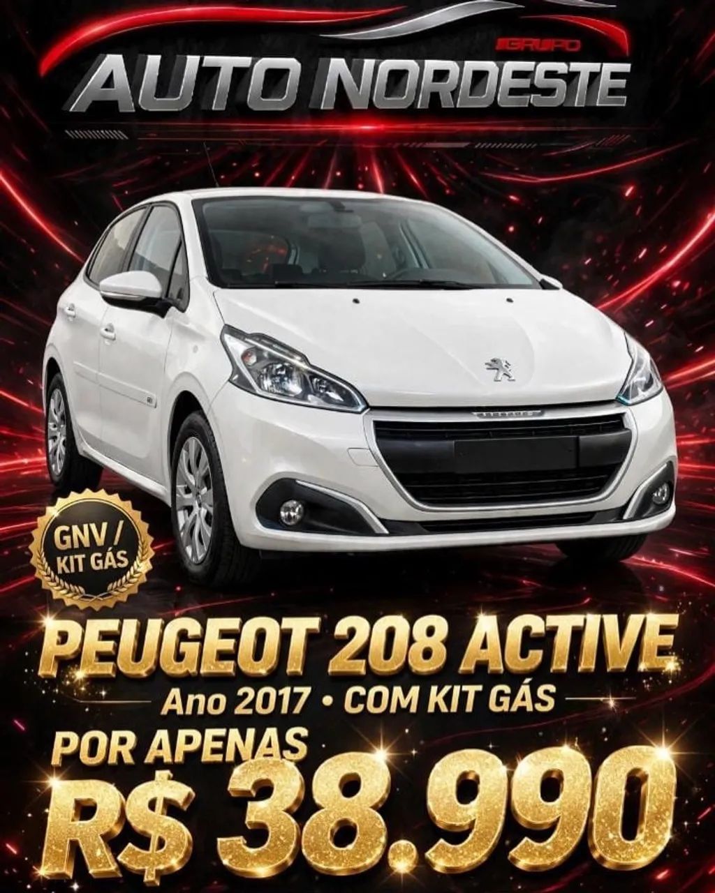Peugeot 208 ACTIVE 1.2 12V FLEX 2017