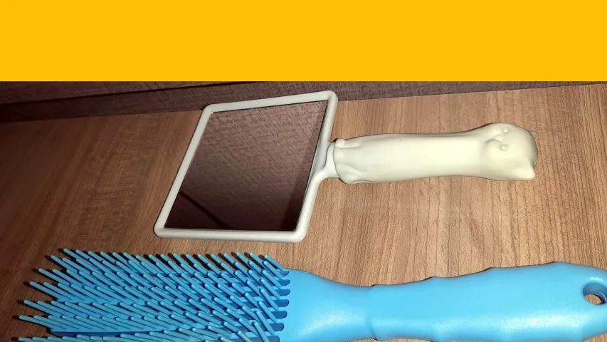 Lote com escova e espelho de gatinho  - Foto 2