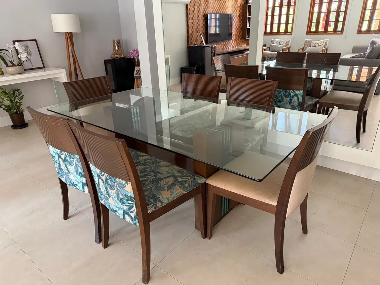 Mesa SIER com 6 cadeiras, Tampo de Vidro - Foto 3