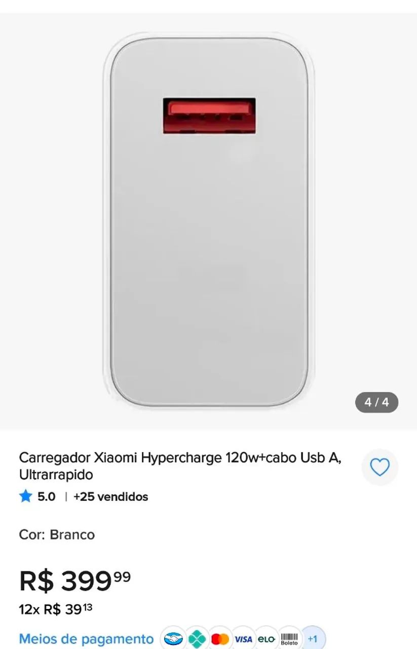 CARREGADOR XIAOMI 120W ORIGINAL!!! - Foto 5