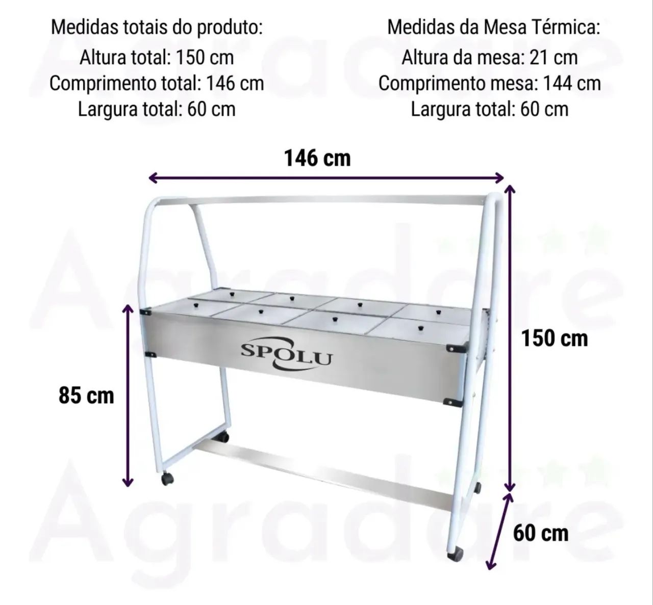 Carro térmico buffet self-service 8 cubas SPOLU - Foto 4