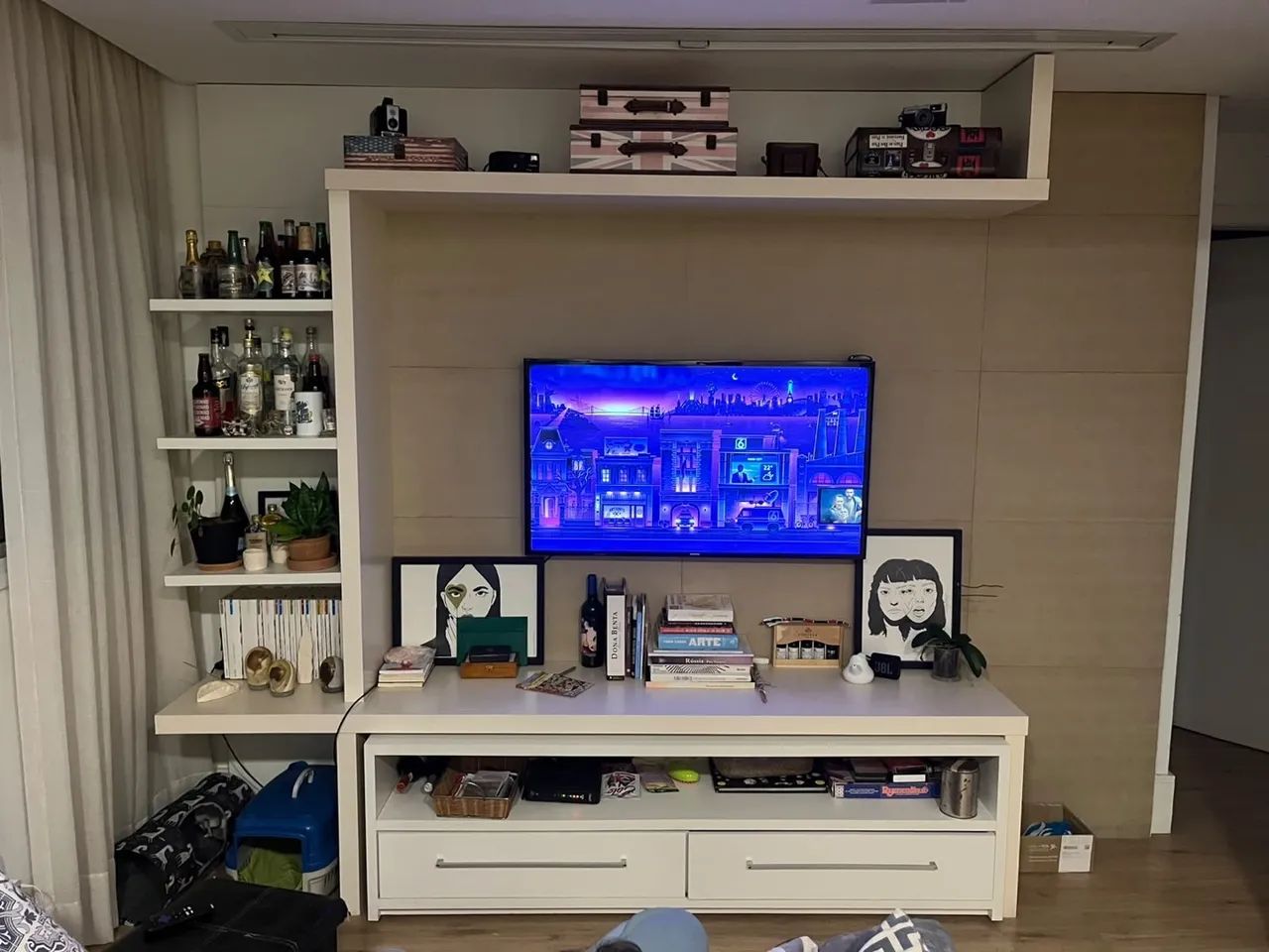 Painel em MDF + rack de rodinhas e 2 gavetões  - Foto 2