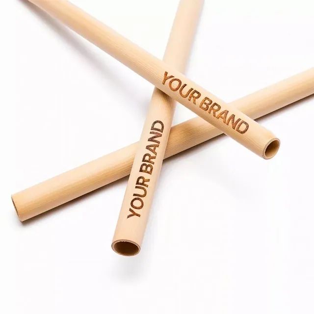 100 Canudos De Bambu Personalizados Com Nome Logo Ou Marca - Foto 2