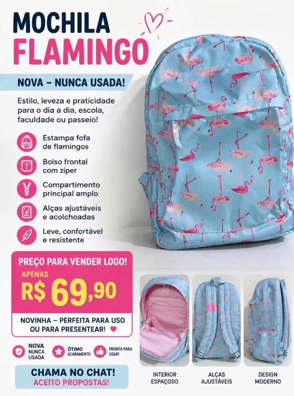 Mochila infanto-juvenil nova 