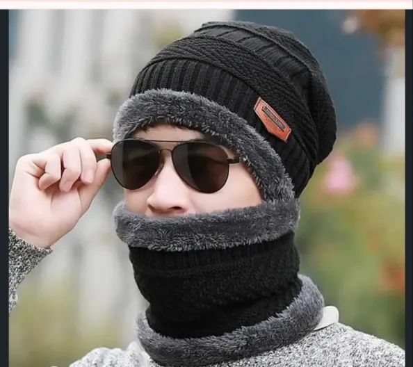 Suéter Masculino vermelho + Gorro e Cachecol - Foto 2